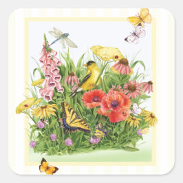 Goldfinch Garden Vierkante Sticker