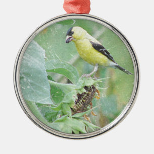 Goldfinch Grunge Metalen Ornament