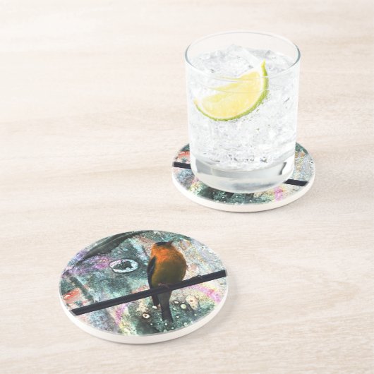 Goldfinch Grunge Zandsteen Onderzetter (Zijkant)