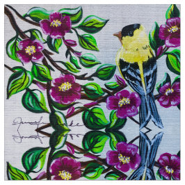 Goldfinch in Blossom Stof