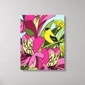 Goldfinch in de tuin canvas afdruk (Voorkant)