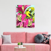 Goldfinch in de tuin canvas afdruk (Insitu (Woonkamer))