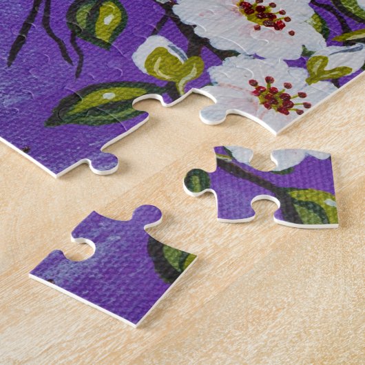 Goldfinch in Pear Blossom Puzzle Legpuzzel (Zijkant)