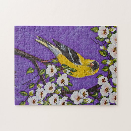 Goldfinch in Pear Blossom Puzzle Legpuzzel (Horizontaal)