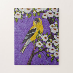 Goldfinch in Pear Blossom Puzzle Legpuzzel