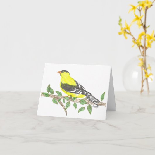 Goldfinch Inspirerend Note Kaart (Gele Bloem)