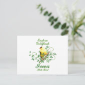 Goldfinch Iowa State Bird Briefkaart (Staand voorkant)