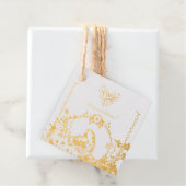 Goldfinch lente tuin bruiloft crème horizontaal bedankjes labels (Met doos)