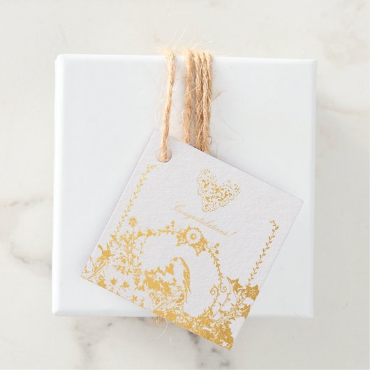 Goldfinch lente tuin bruiloft crème horizontaal bedankjes labels (Met doos)