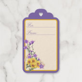 Goldfinch lente tuin bruiloft crème horizontaal cadeaulabels (Achterkant)