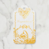 Goldfinch lente tuin bruiloft crème horizontaal cadeaulabels (Voorkant)