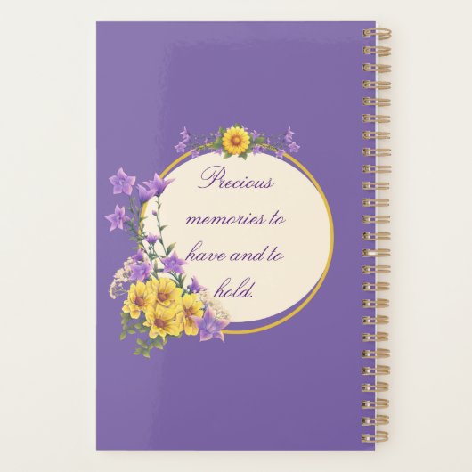 Goldfinch Lente Tuin Bruiloft Paarse Planner (Achterkant)