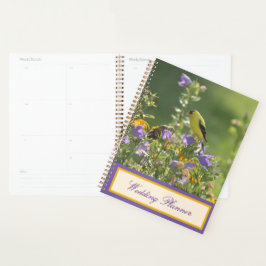 Goldfinch Lente Tuin Bruiloft Paarse Planner