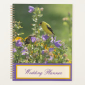 Goldfinch Lente Tuin Bruiloft Paarse Planner (Voorkant)
