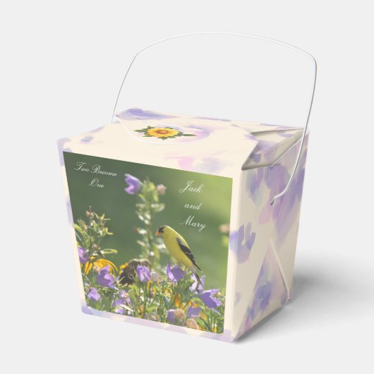 Goldfinch Lente Tuin Trouwcrème Bedankdoosjes (Voorkant Zijde)