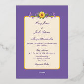 Goldfinch Lente Tuin Trouwcrème Folie Uitnodiging (Achterkant)