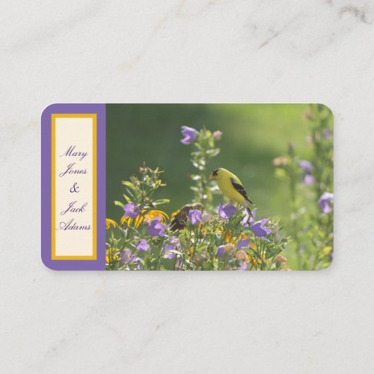 Goldfinch Lente Tuin Trouwcrème Informatiekaartje (Achterkant)