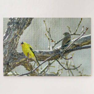 Goldfinch Male en Vrouw Bird Lover Legpuzzel
