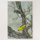 Goldfinch Male en Vrouw Bird Lover Legpuzzel (Verticaal)