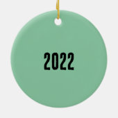 Goldfinch met een Santa Hat Keramisch Ornament (Achterkant)