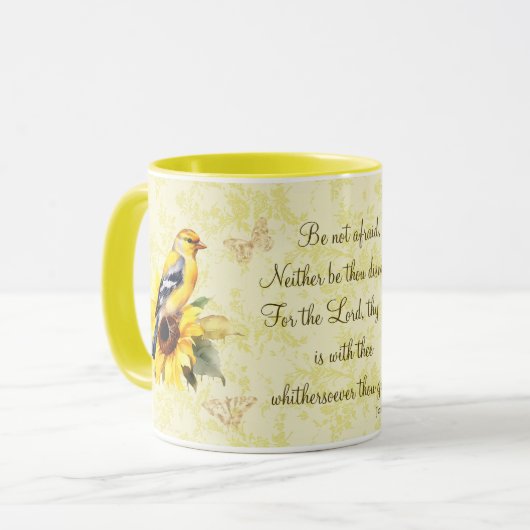 Goldfinch Mok Bijbelvers Wees niet bang (Voorkant links)