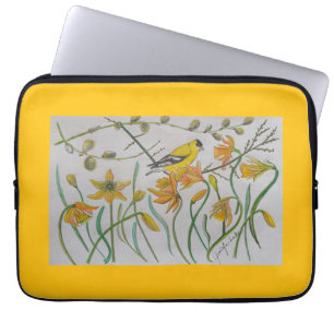 Goldfinch & narcissen laptophoes laptop sleeve