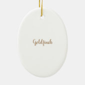 Goldfinch omlijst met goudlijnen keramisch ornament (Achterkant)