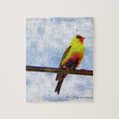 Goldfinch on Power Line Legpuzzel (Verticaal)