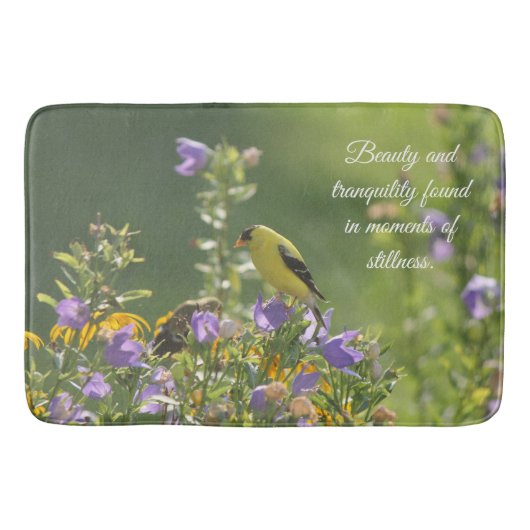 Goldfinch op een Harebell Flower Badmat (Voorkant)