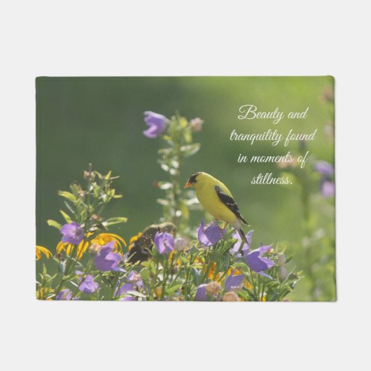 Goldfinch op een Harebell Flower Deurmat (Voorkant)