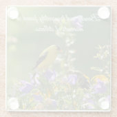 Goldfinch op een Harebell Flower Glazen Onderzetter (Achterkant)