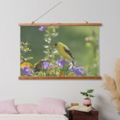 Goldfinch op een Harebell Flower Hangend Wandkleed (Slaapkamer)