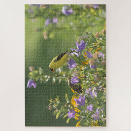 Goldfinch op een Harebell Flower Legpuzzel