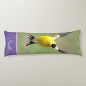 Goldfinch op een Harebell Flower Lichaamskussen (Achterkant)