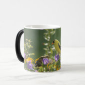 Goldfinch op een Harebell Flower Magische Mok (Voorkant links)