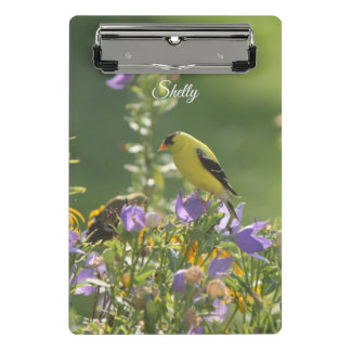 Goldfinch op een Harebell Flower Mini Klembord