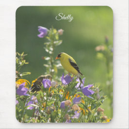 Goldfinch op een Harebell Flower Muismat
