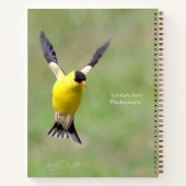 Goldfinch op een Harebell Flower Notitieboek (Achterkant)