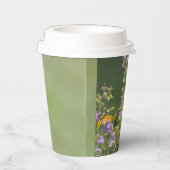 Goldfinch op een Harebell Flower Papieren Bekers (Rechts)