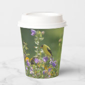 Goldfinch op een Harebell Flower Papieren Bekers (Voorkant)