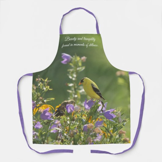 Goldfinch op een Harebell Flower Schort (Voorkant)