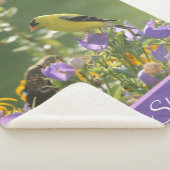 Goldfinch op een Harebell Flower Sherpa Deken (3/4)