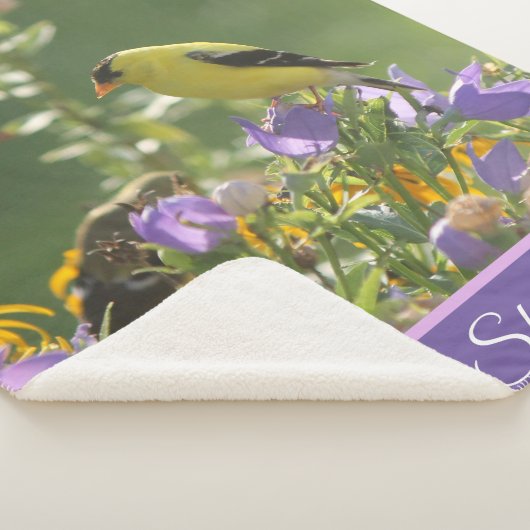 Goldfinch op een Harebell Flower Sherpa Deken (3/4)