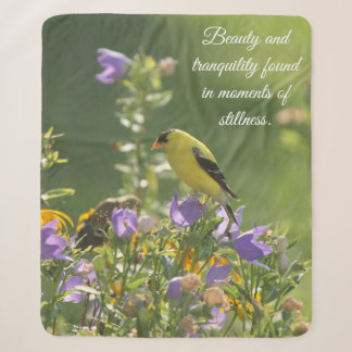 Goldfinch op een Harebell Flower Sherpa Deken