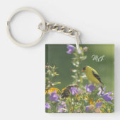 Goldfinch op een Harebell Flower Sleutelhanger (voorkant)
