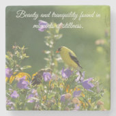 Goldfinch op een Harebell Flower Stenen Onderzetter (Voorkant)