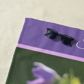 Goldfinch op een Harebell Flower Strandlaken (In situ)