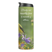 Goldfinch op een Harebell Flower Thermosbeker (Geroteerd rechts)