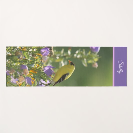 Goldfinch op een Harebell Flower Yogamat (Voorkant (horizontaal))