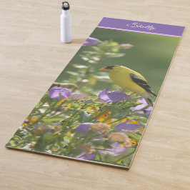 Goldfinch op een Harebell Flower Yogamat